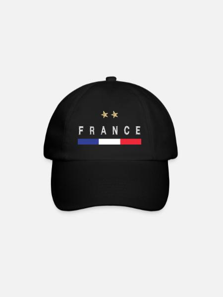 Frankreich Fußball Trikot Französische Flagge - Baseballkappe - Schwarz/Schwarz
