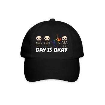 Gay is okay Rainbow Skeleton LGBT Pride Month - Casquette classique - noir/noir - Devant