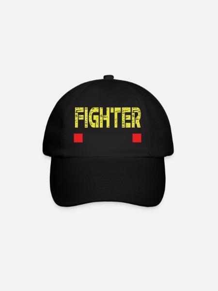 FIGHTER text base - Baseball Cap - black/black