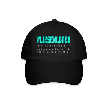 Fliesenleger Design - Baseballkappe - Schwarz/Schwarz - Vorne