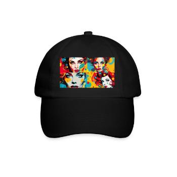 Women Pop Art Classic - Baseballkappe - Schwarz/Schwarz - Vorne