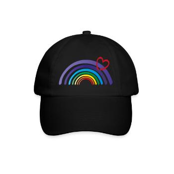 regenbogen mit herz - Baseballkappe - Schwarz/Schwarz - Vorne