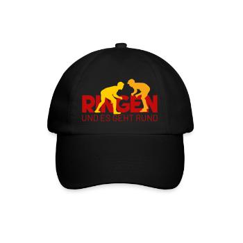 RINGEN und es geht rund - Baseballkappe - Schwarz/Schwarz - Vorne