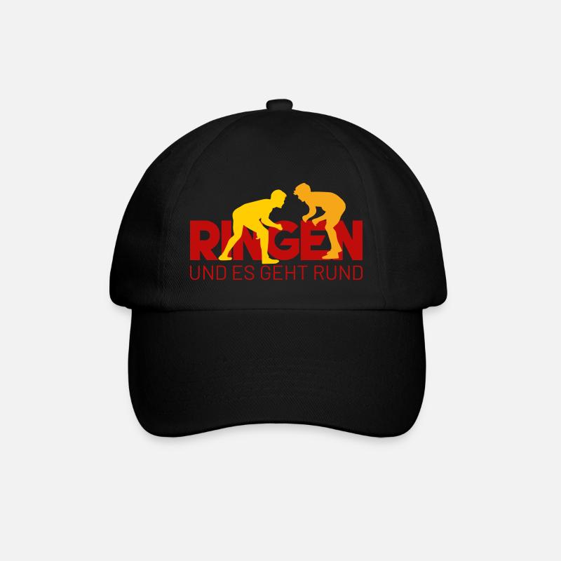 RINGEN und es geht rund - Baseballkappe - Schwarz/Schwarz