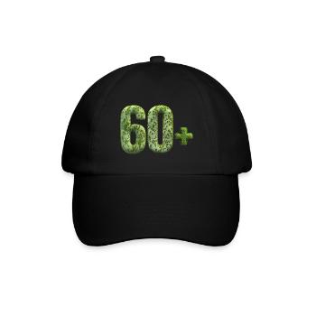 Geburtstag alt 60 + alt gealtert lustig moosiger Felsen - Baseballkappe - Schwarz/Schwarz - Vorne