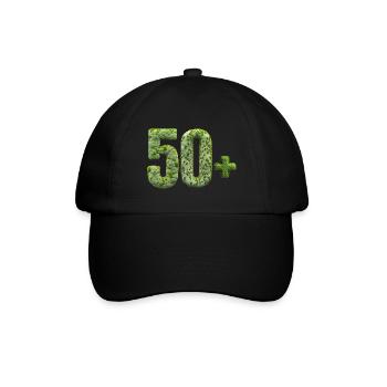 Geburtstag alt 50 + alt gealtert lustig moosiger Felsen - Baseballkappe - Schwarz/Schwarz - Vorne