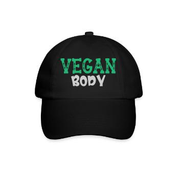 Vegan Body - Baseballkappe - Schwarz/Schwarz - Vorne