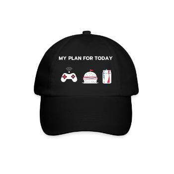 My plan for today - Gaming - Baseball Cap - black/black - Front