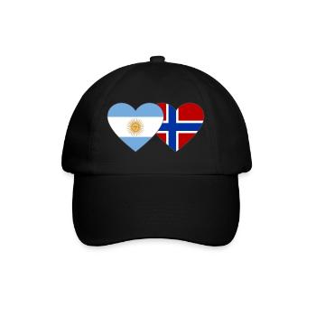 Argentine Norvège Drapeau Coeur - Casquette classique - noir/noir - Devant