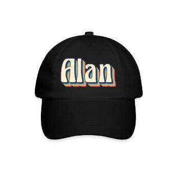 Alan t-shirt retro vintage t-shirt gift idea - Baseball Cap - black/black - Front