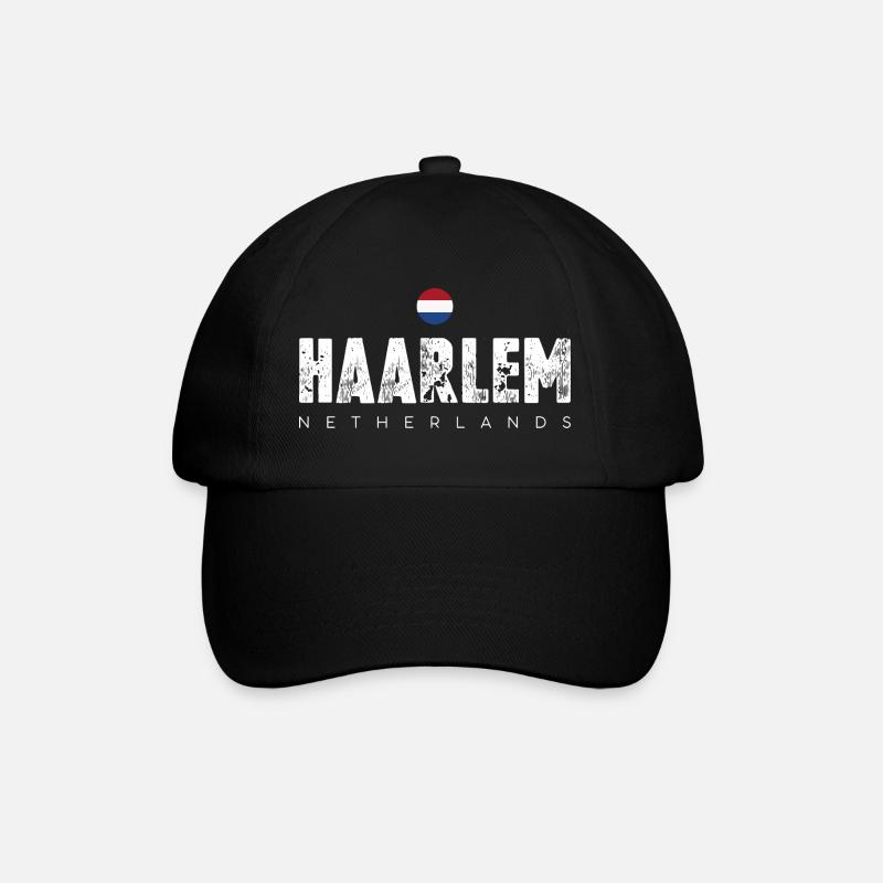 Haarlem Distressed Logo - Baseball Cap - black/black
