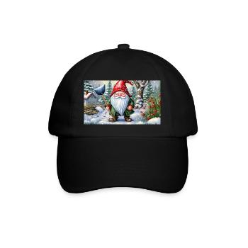 Mignons petits gnomes de la vie quotidienne – pelleter de la neige - Casquette classique - noir/noir - Devant