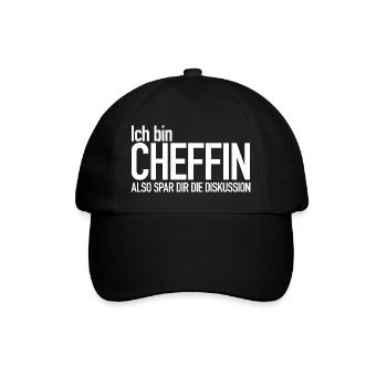 Ich bin Chefin... - Baseballkappe - Schwarz/Schwarz - Vorne
