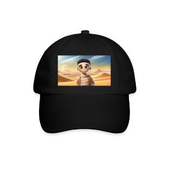 mummy in the desert - young cute little monsters - Baseball Cap - black/black - Front