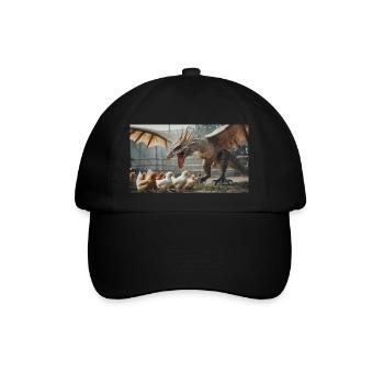 Eine realistische böse schwarz-goldene Drachenjagd - Baseballkappe - Schwarz/Schwarz - Vorne