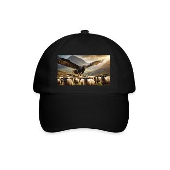 Eine realistische böse schwarz-goldene Drachenjagd - Baseballkappe - Schwarz/Schwarz - Vorne