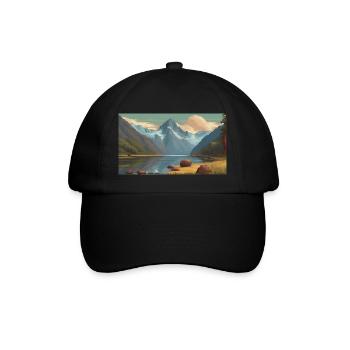 Fiordland National Park, New Zealand - Baseball Cap - black/black - Front