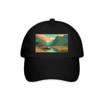 Mù Cang Chải, Vietnam - Pixel Art - Baseball Cap - black/black - Front