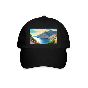 Côte amalfitaine, Italie - Pixel Art - Casquette classique - noir/noir - Devant