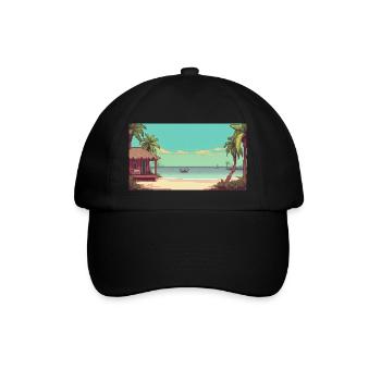 Isla Holbox, Mexique - Pixel Art - Casquette classique - noir/noir - Devant