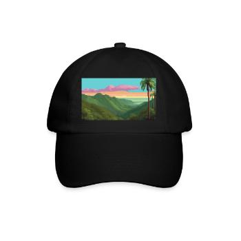 El Yunque National Forest, Puerto Rico, Pixelart - Baseball Cap - black/black - Front