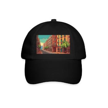 Barcelona, Spain - Pixel Art - Baseball Cap - black/black - Front