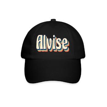 Alvise Retro T-Shirt Vintage T-Shirt Geschenkidee - Baseballkappe - Schwarz/Schwarz - Vorne