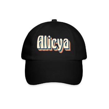 Alicya t-shirt retro vintage t-shirt gift idea - Baseball Cap - black/black - Front