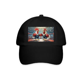 Wortspiel mehrdeutiger Ausdruck – Kampfhähne - Baseballkappe - Schwarz/Schwarz - Vorne