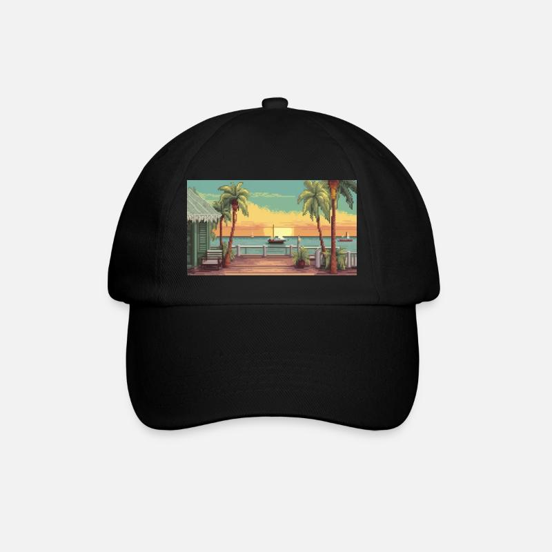 Key West, Floride - Pixel Art - Casquette classique - noir/noir
