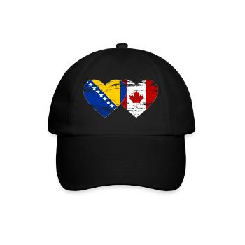 Coeur de drapeau de la Bosnie et du Canada utilisé - Casquette classique - noir/noir - Devant