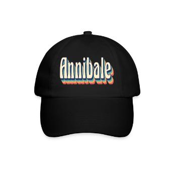 Vintage Retro Annibale T-Shirt T-Shirt T-Shirt - Baseballkappe - Schwarz/Schwarz - Vorne