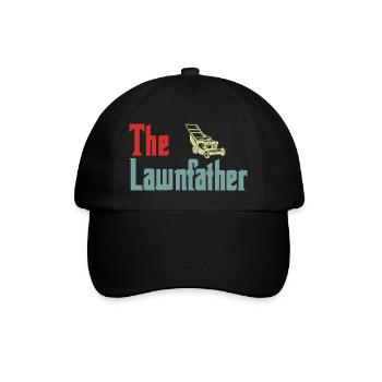 Lawn Mowing Lawnfather Father's Day Funny - Baseball Cap - black/black - Front