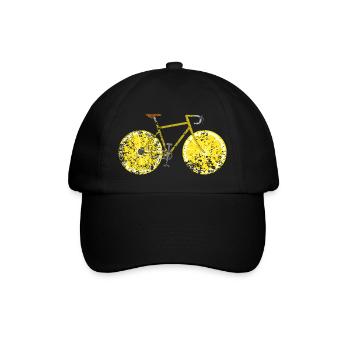 Road Bike Bicycle Fruit Fruit Vintage Retro Grunge - Baseball Cap - black/black - Front