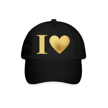 Lettre i cœur doré - Casquette classique - noir/noir - Devant