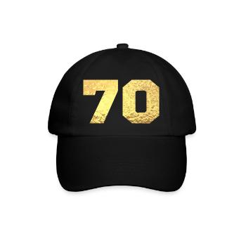 70 Gold Glitter - 70. Jahrestag - Baseballkappe - Schwarz/Schwarz - Vorne