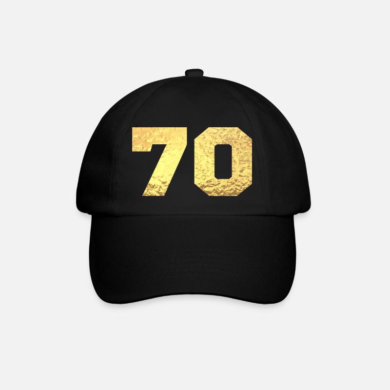 70 paillettes doré - 70e anniversaire - Casquette classique - noir/noir