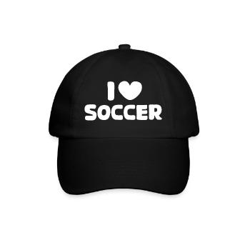 Fußball Liebe Herz Logo Symbol Illustration Team - Baseballkappe - Schwarz/Schwarz - Vorne