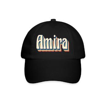 Amira T-Shirt Retro Vintage T-Shirt - Baseballkappe - Schwarz/Schwarz - Vorne