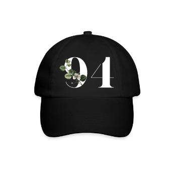 Numéro 94 floral vert - 94e anniversaire floral - Casquette classique - noir/noir - Devant