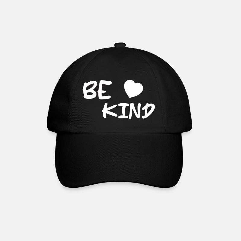 Be Kind Schriftzug - Baseballkappe - Schwarz/Schwarz