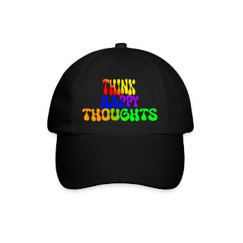 Think Happy Thoughts - Baseballkappe - Schwarz/Schwarz - Vorne