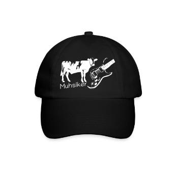 Muhsiker - Kug mit Gitarre - hell - Baseballkappe - Schwarz/Schwarz - Vorne