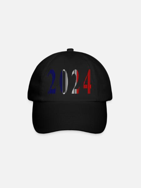 2024 Blau Weiß Rot - Baseballkappe - Schwarz/Schwarz