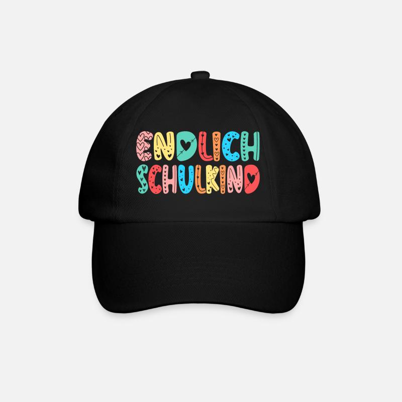 EINSCHULUNG ENDLICH SCHULKIND HERZ - Baseballkappe - Schwarz/Schwarz