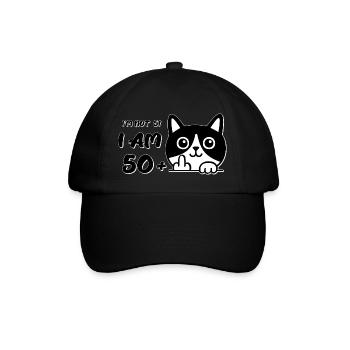 I'm Not 51, I Am 50 Plus 1 Middle Finger Cat Flip - Baseball Cap - black/black - Front
