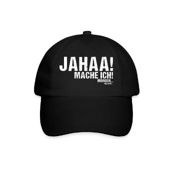 Jahaa mache ich morgen vielleicht Spruch - Baseballkappe - Schwarz/Schwarz - Vorne