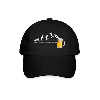 Sprung zum Bier an Wochentagen - Baseballkappe - Schwarz/Schwarz - Vorne