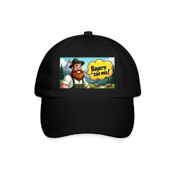 Bayern des san mia! - Baseballkappe - Schwarz/Schwarz - Vorne