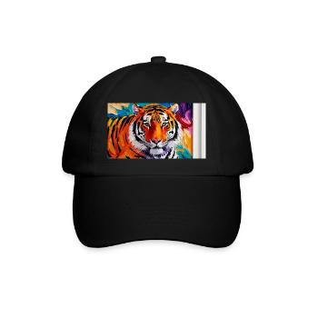 Abstract Tiger 20250303 160916 0000 - Baseball Cap - black/black - Front